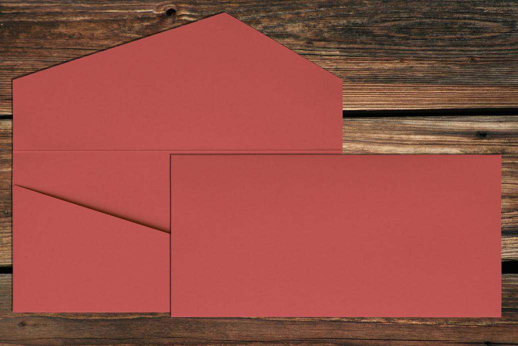 Geschenkkarte DL 110x220 mm Rot gerippt 220 g/qm